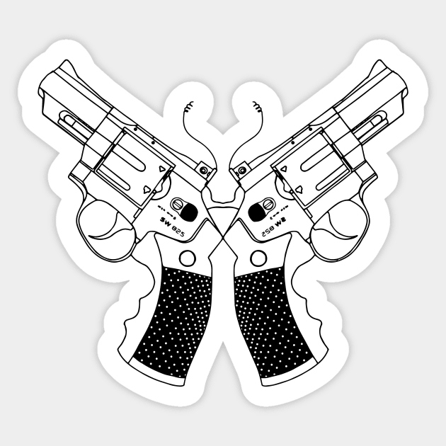 Revolver Butterfly Sticker by euglenii